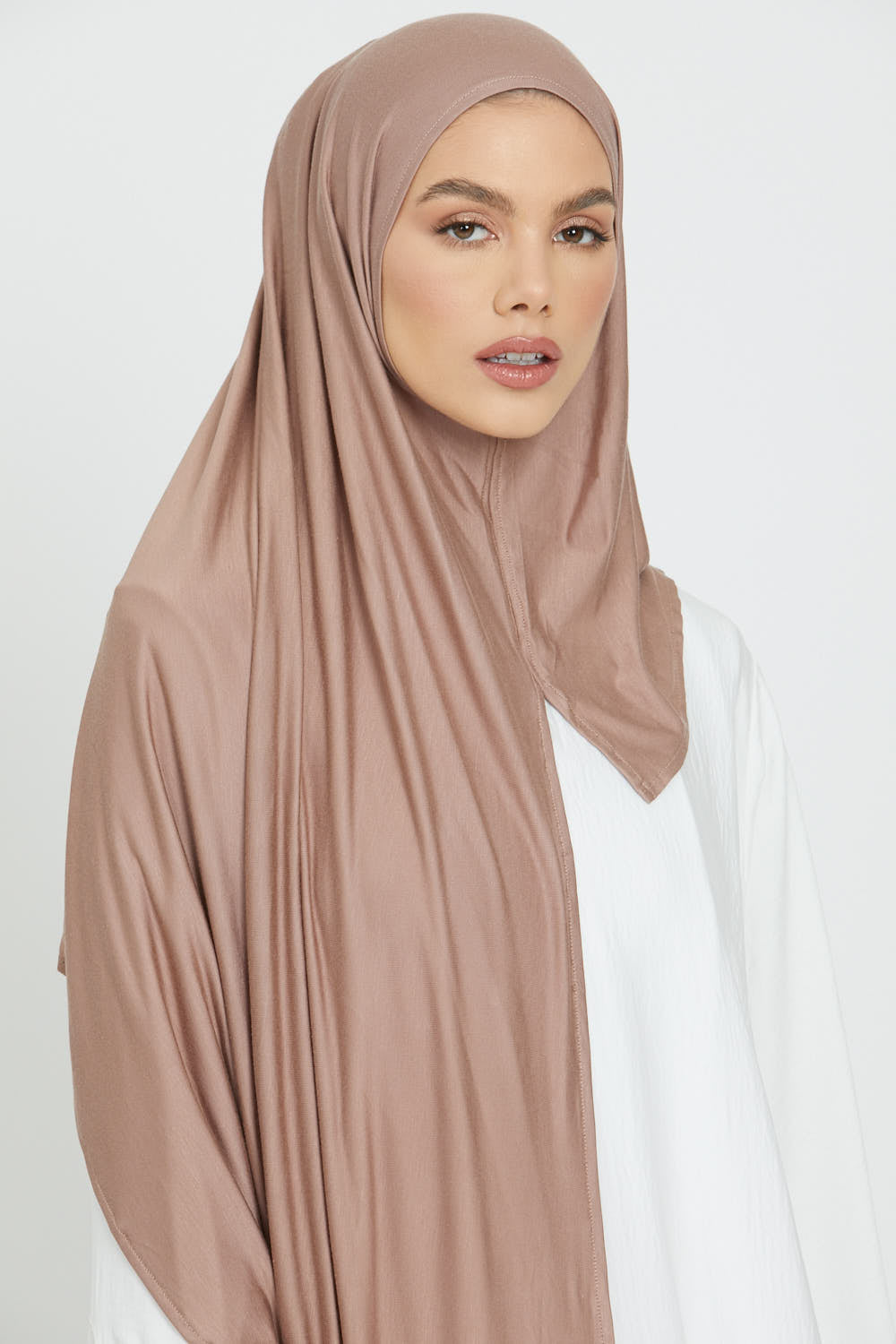 Premium Instant Jersey Hijab - Dusty Taupe