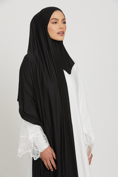 Premium Instant Jersey Hijab - Black