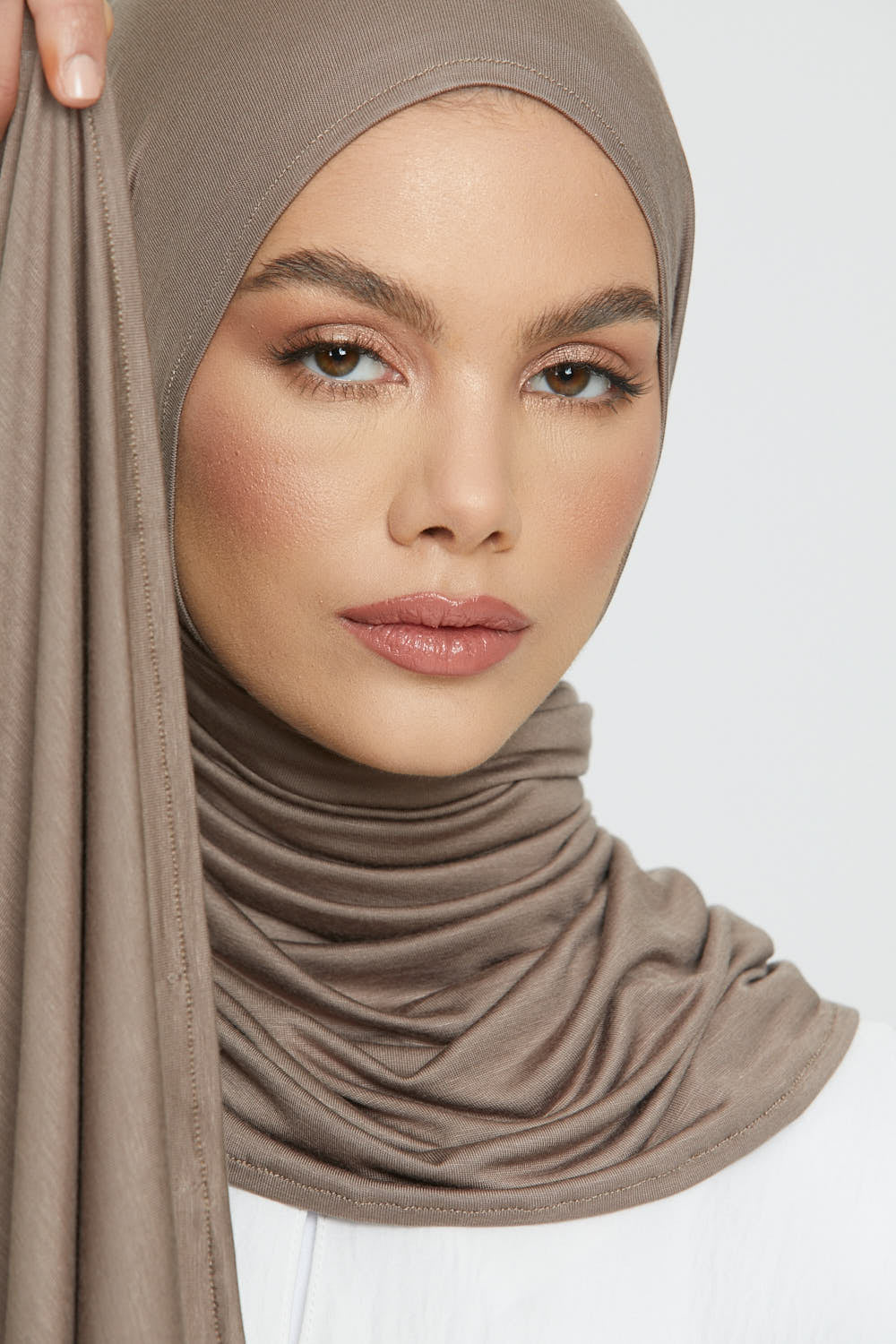 Premium Instant Jersey Hijab - Cafe Au Lait
