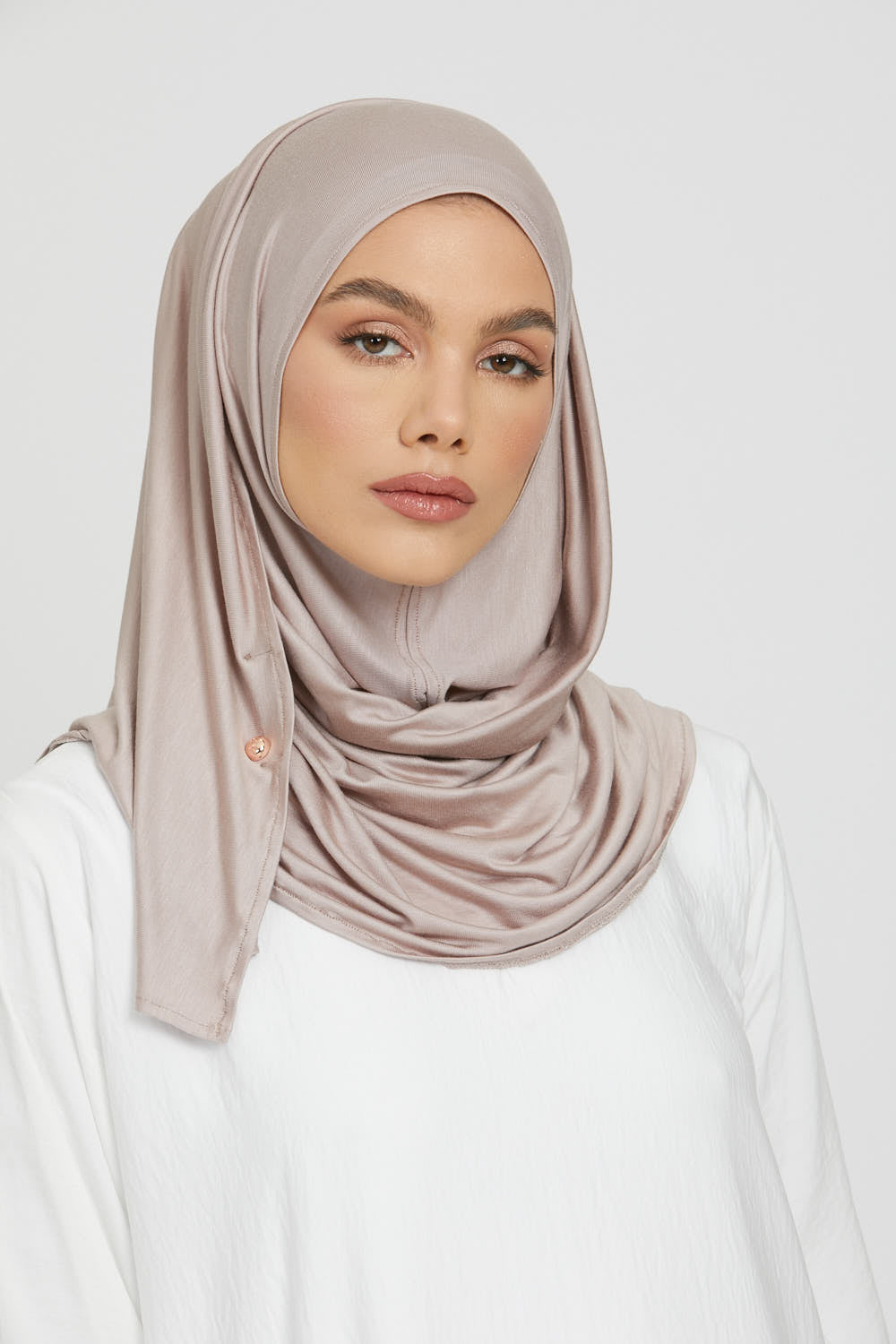 Premium Instant Jersey Hijab - Mink