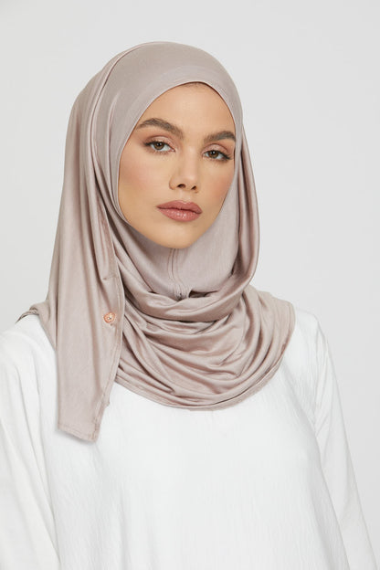 Premium Instant Jersey Hijab - Mink