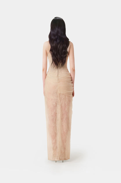 MARA BEIGE LACE CORSET DRESS
