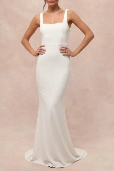 Natural Regal Classic Sleeveless Twist-Back Maxi Dress