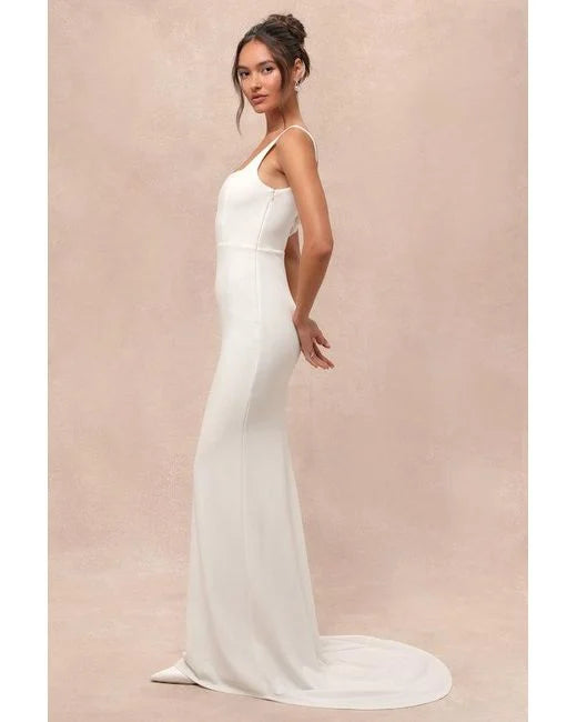 Natural Regal Classic Sleeveless Twist-Back Maxi Dress
