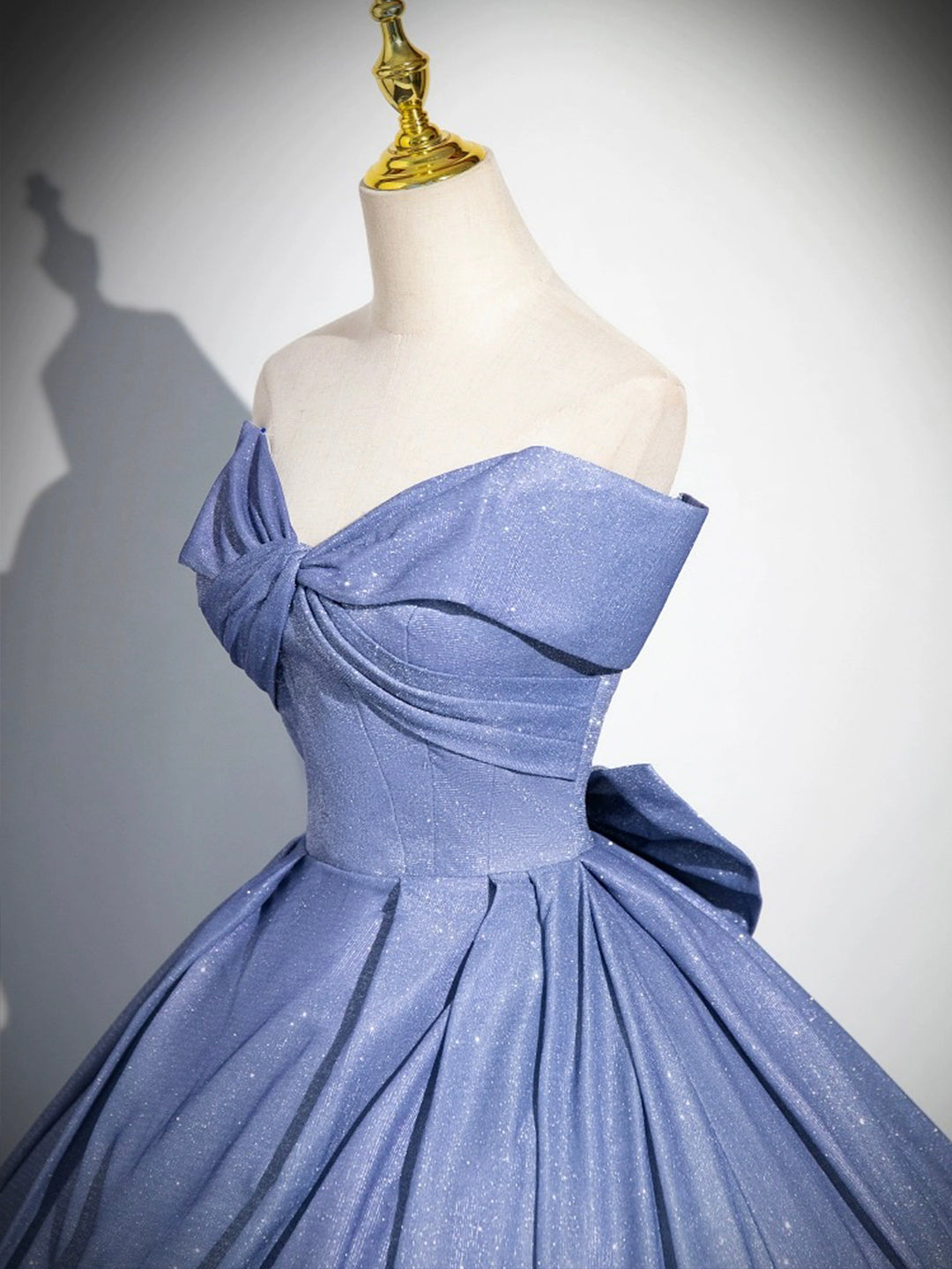 Blue Gradient-Color Glitter Sequins Prom Dresses