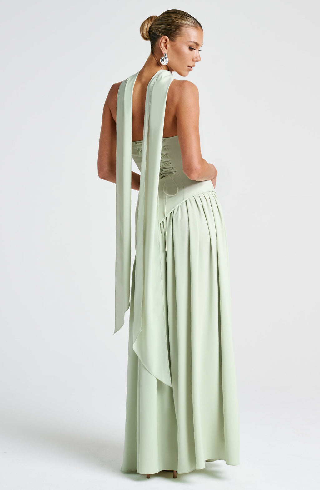 Maliyah high slit strapless Maxi Dress - Mint