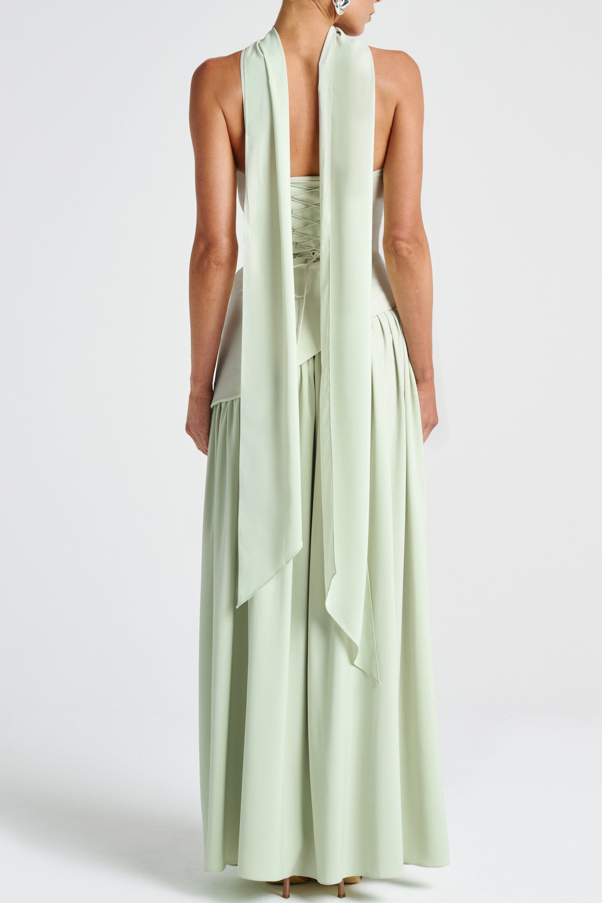 Maliyah high slit strapless Maxi Dress - Mint