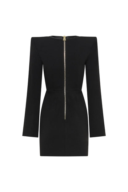 Moises Buttoned Split Sleeve Mini Dress