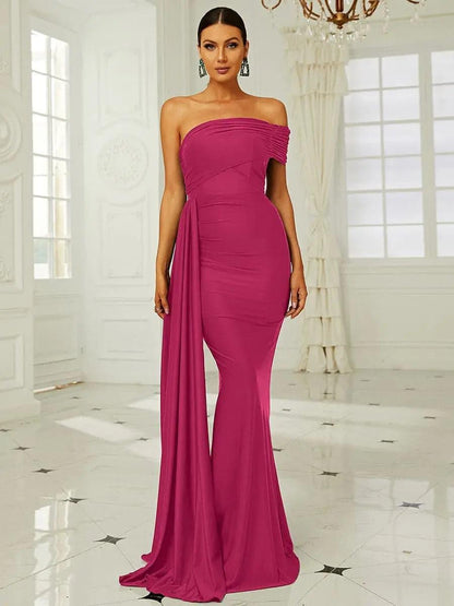 Draping Emerald Green Dress