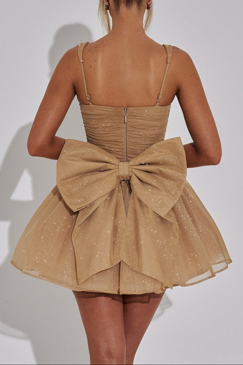 jacqueline Mini Dress - Gold Sparkle