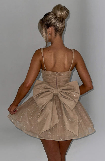 jacqueline Mini Dress - Gold Sparkle