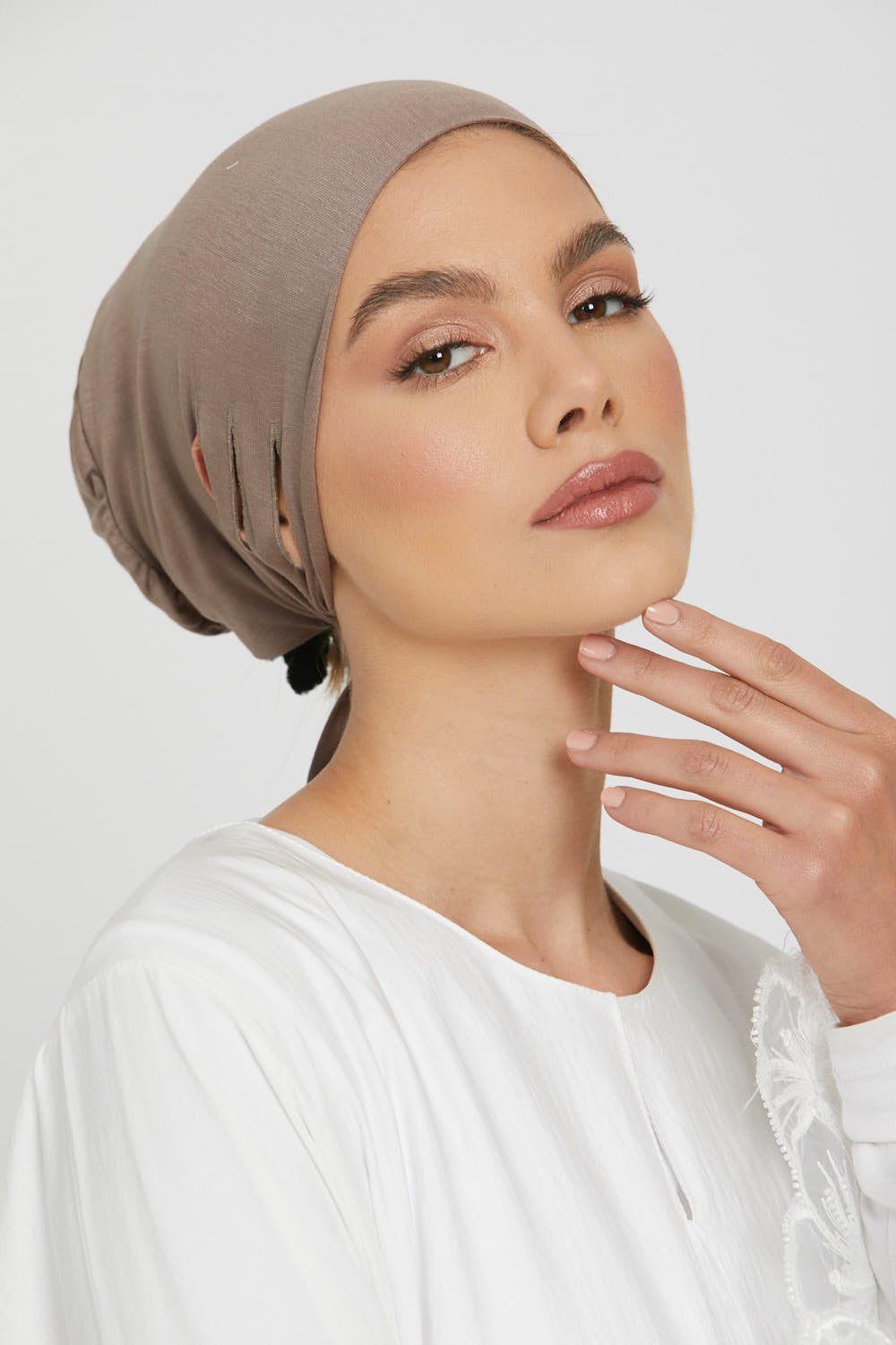 Slit Tie Back Hijab Caps