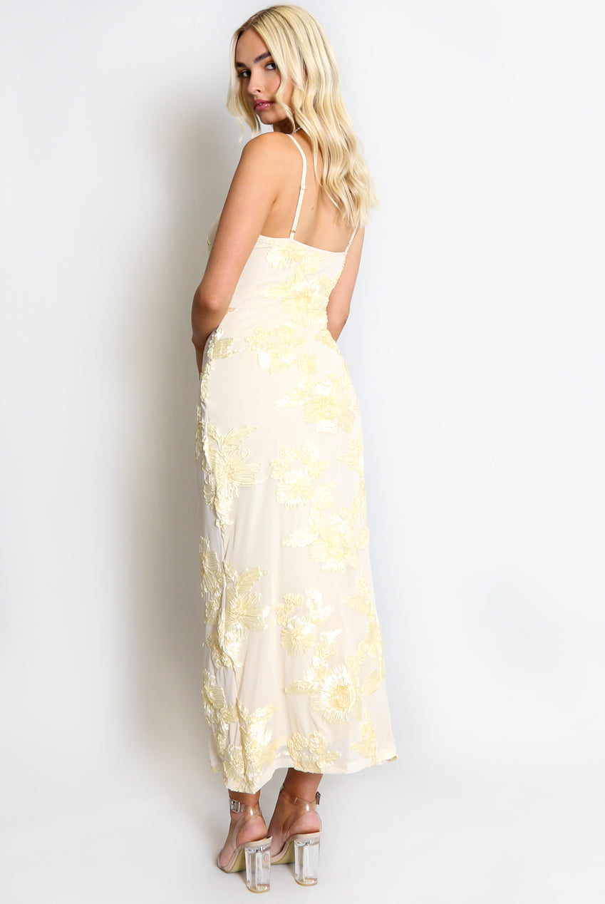 Floral Lace Lined Cami Midi Dress