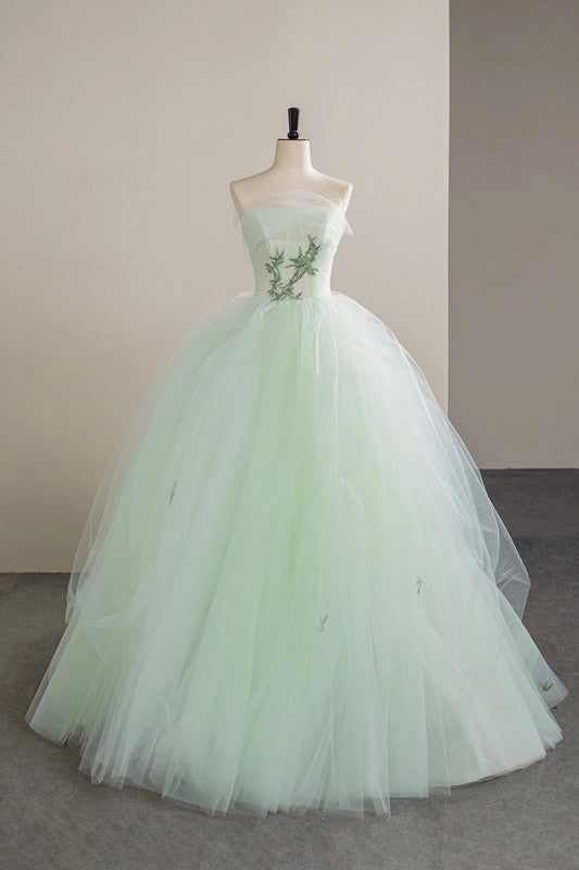 Dress with Lace Green Strapless Dress