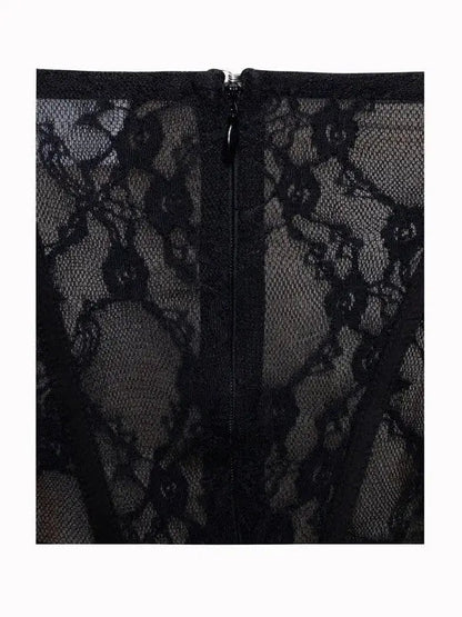 Zen Black Lace Corset Maxi Dress